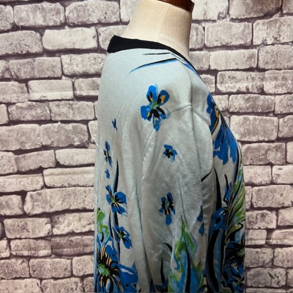 Bob Mackie Wearable Art Blue, Black & Green Cardigan Size 1X - Picture 8 of 9